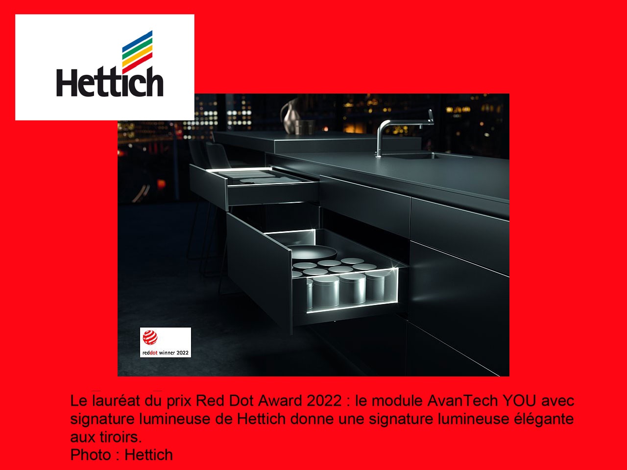 Hettich remporte trois prix Red Dot Design Award 2022