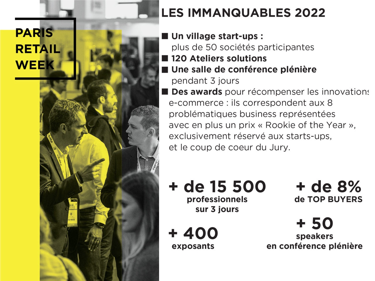 8ème édition PARIS RETAIL WEEK du 20 au 22 septembre prochains à Paris Expo Porte de Versailles