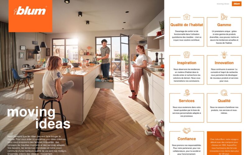 Blum, présent à Eurobois, y dévoilera avec « moving ideas », une nouvelle identité de marque et ses nouvelles solutions