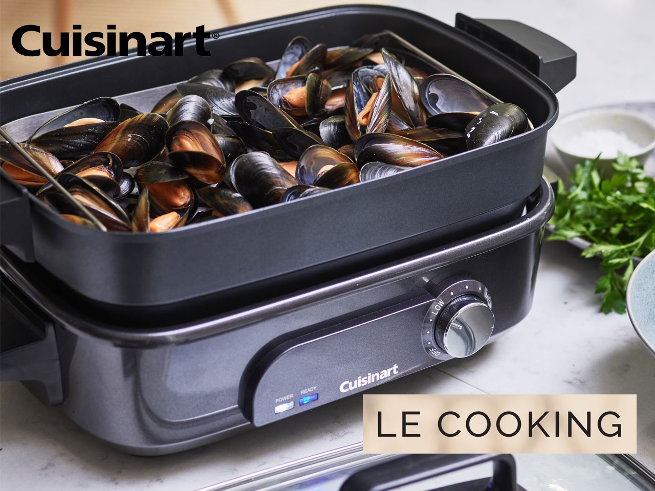 CUISINART AVEC LE COOKING : SAISIR, GRILLER, CUIRE,  MIJOTER ET CUIRE  À LA VAPEUR, AVEC  UN SEUL APPAREIL