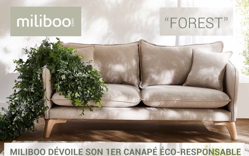 MILIBOO DÉVOILE “FOREST”, SON 1ER CANAPÉ ÉCO-RESPONSABLE RECYCLÉ, DESIGNÉ ET FABRIQUÉ EN FRANCE