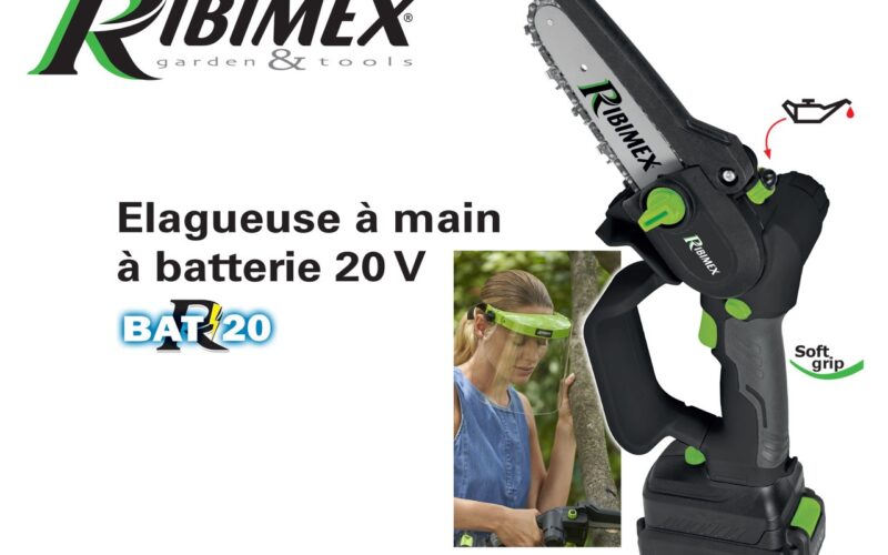 RIBIMEX Garden & Tools : Zoom sur l’Elagueuse à main à batterie 20 V