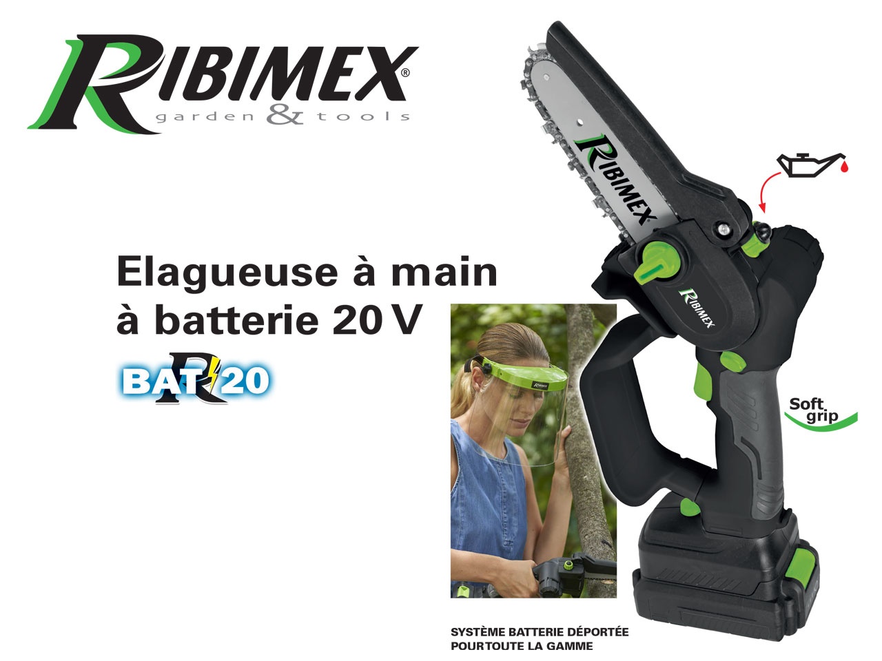 RIBIMEX Garden & Tools : Zoom sur l’Elagueuse à main à batterie 20 V