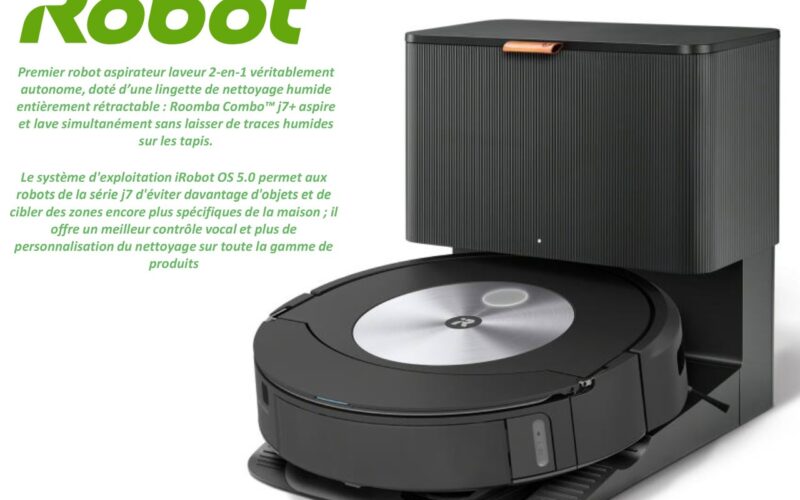 iRobot lance Roomba Combo™ j7+, le robot aspirateur laveur 2-en-1 !