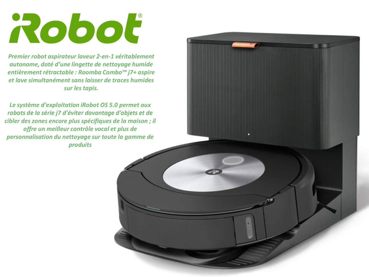 iRobot lance Roomba Combo™ j7+, le robot aspirateur laveur 2-en-1 !