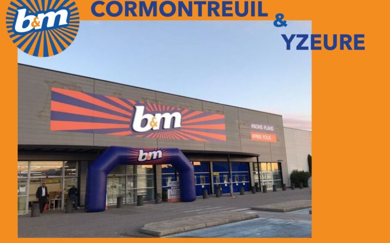 B&M : deux nouvelles ouvertures en septembre : YZEURE (03) et CORMONTREUIL (51)