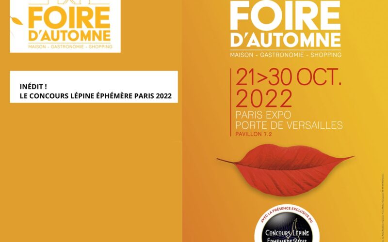 FOIRE D’AUTOMNE Maison – Gastronomie – Shopping, du 21 au 30 octobre 2022, Pavillon 7.2 à Paris Expo Porte de Versailles