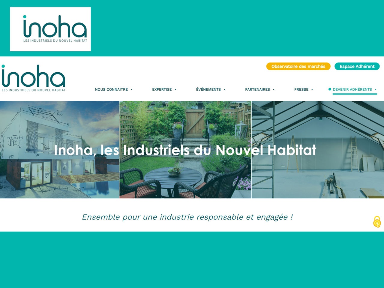 INOHA, les Industriels du Nouvel Habitat,  lance une nouvelle version de son site internet