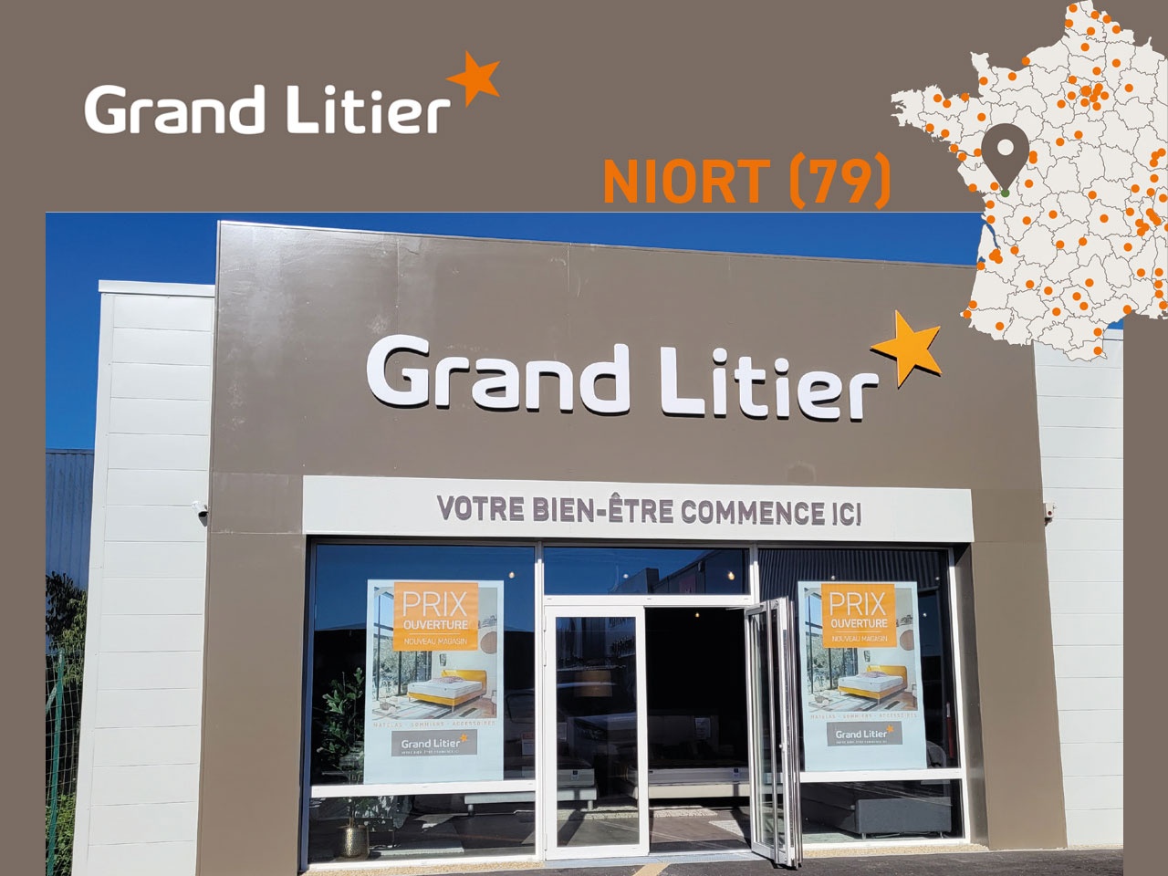 GRAND LITIER : 3 OUVERTURES AU 2ND SEMESTRE DANS LES VILLES DE  NIORT (79), SAINT-MALO (35), MAURIAC (15)