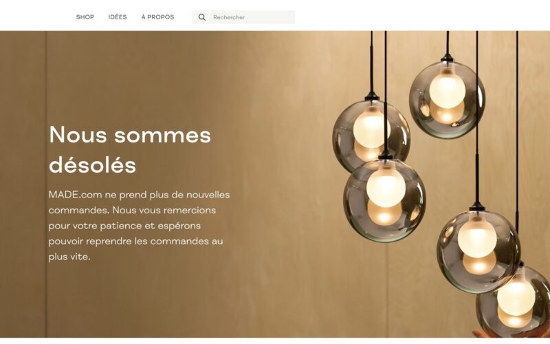 La société MADE.com est en grande difficulté