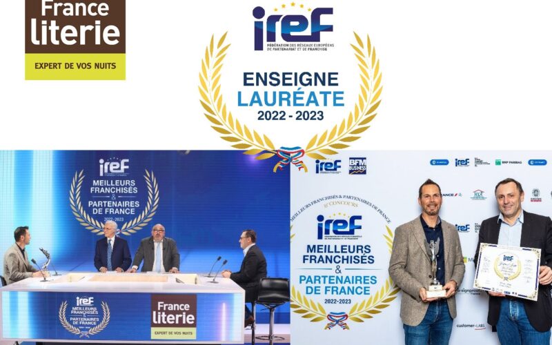 FRANCE LITERIE lors du 35ème concours IREF des Meilleurs Franchisés de France, s’est vu décerner Le Prix d’Excellence de l’Accompagnement Réseau
