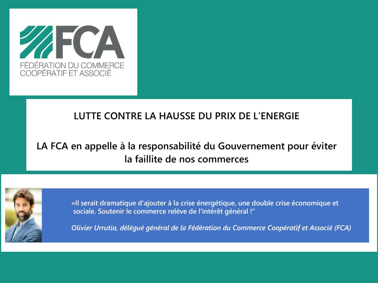 LA FCA en appelle à la responsabilité du Gouvernement pour éviter  la faillite de nos commerces