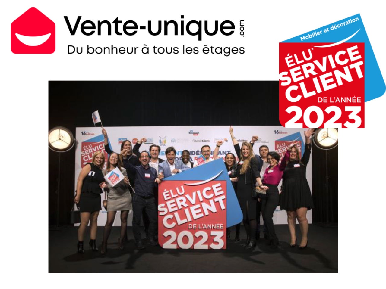 Vente-unique.com, Élu Service Client de l’Année 2023, dans la catégorie Mobilier et décoration