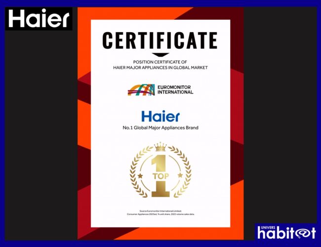 Selon le rapport Euromonitor International, Haier est nommé n°1 mondial du gros électroménager pour la 14e fois