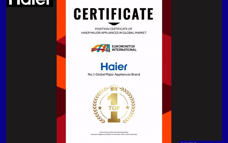 Selon le rapport Euromonitor International, Haier est nommé n°1 mondial du gros électroménager pour la 14e fois