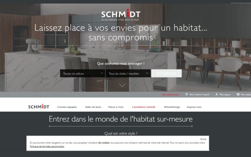 Le site homedesign.schmidt, vient renforcer l’image de marque de SCHMIDT