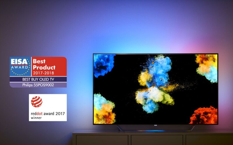 Le téléviseur Philips 55POS9002 remporte le prix EISA »Best Buy OLED TV 2017-2018 »