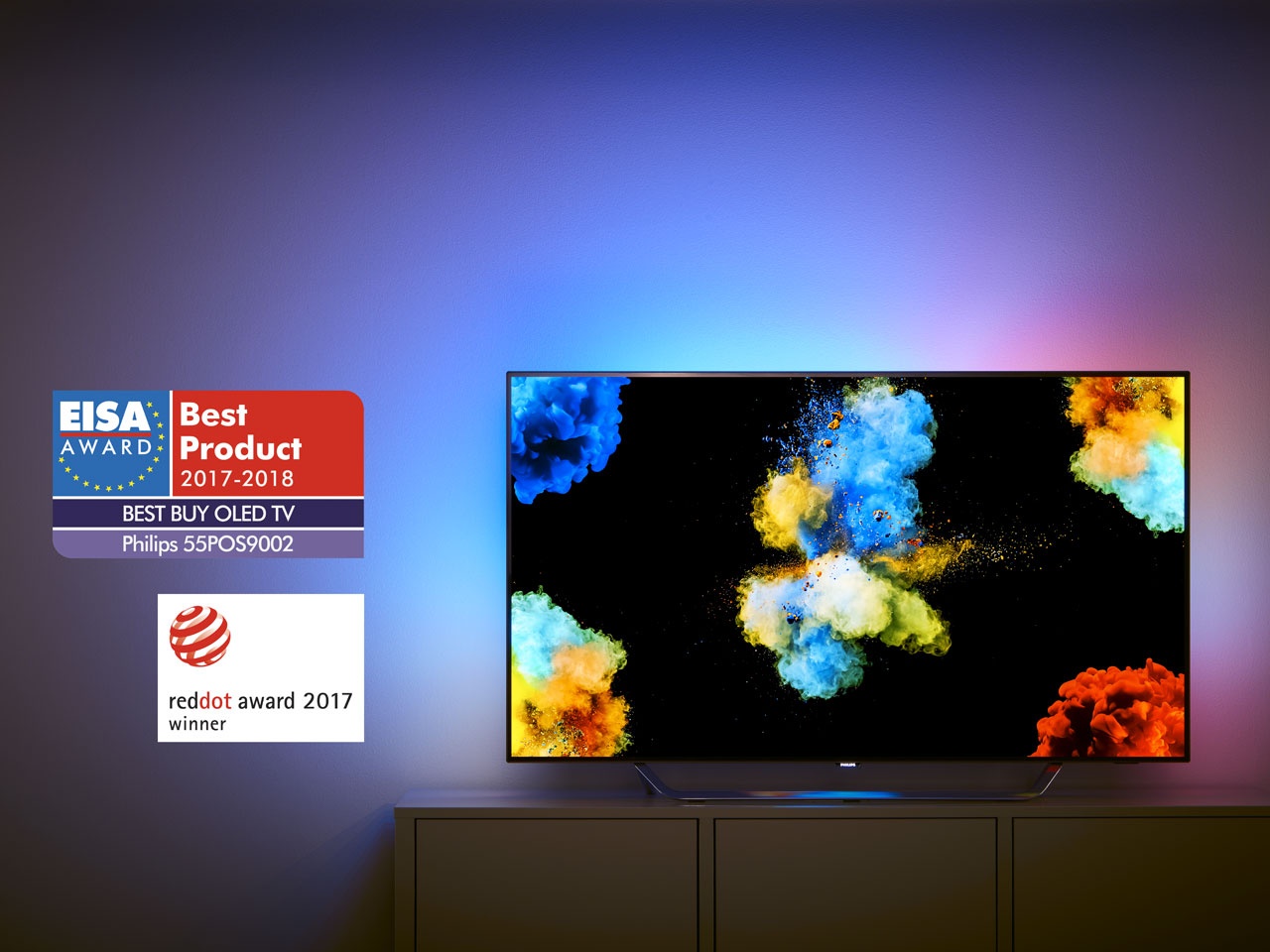Le téléviseur Philips 55POS9002 remporte le prix EISA »Best Buy OLED TV 2017-2018 »