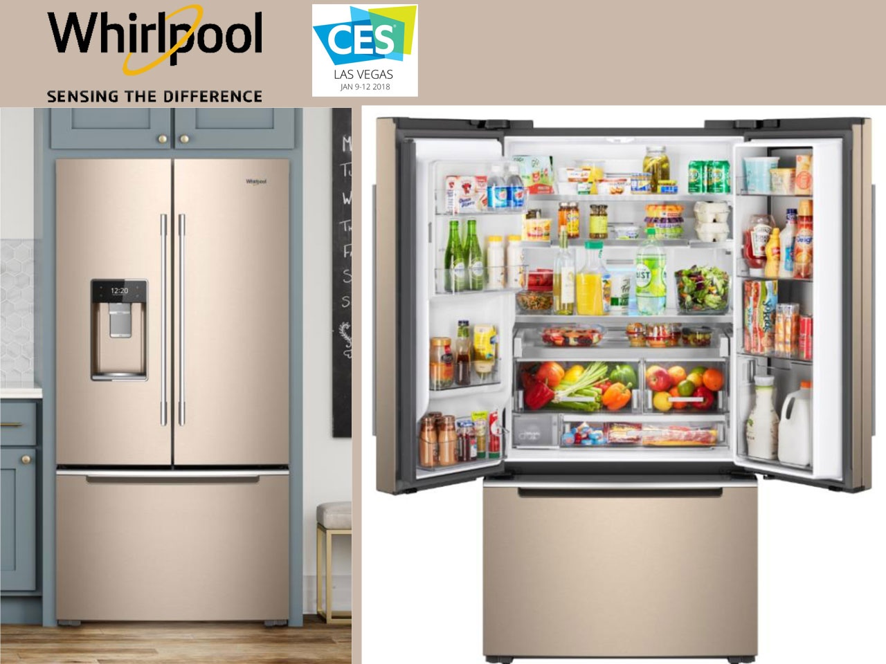 Whirlpool CES : une nouvelle collection en finition bronze pour sa gamme connectée de gros électroménagers