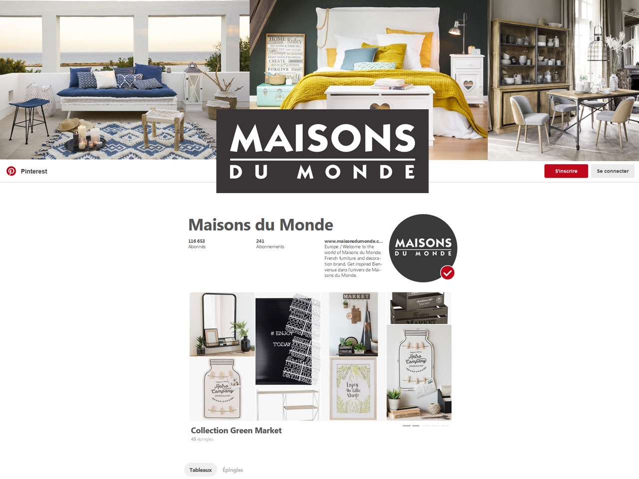 MAISONS DU MONDE s’associe à  Pinterest pour lancer Shop the Look