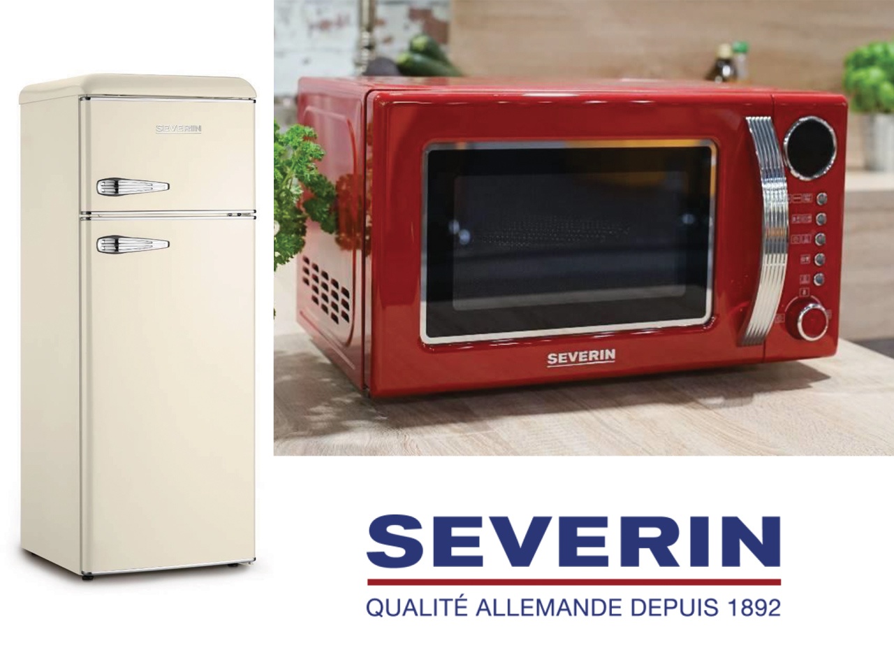 Réfrigérateurs-congélateurs et micro-ondes look rétro pour Severin