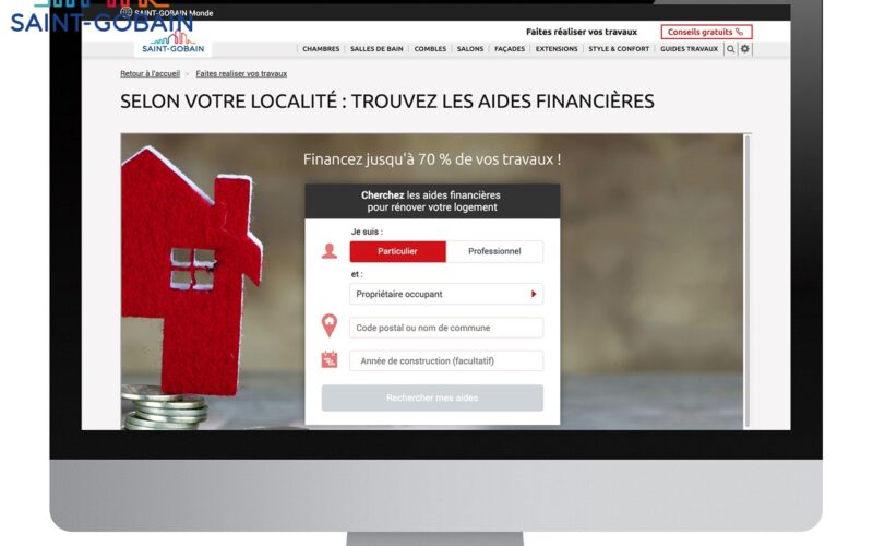 Saint-Gobain propose un simulateur d’aides aux travaux en ligne, 100% gratuit, pour tout connaître des aides financières et fiscales
