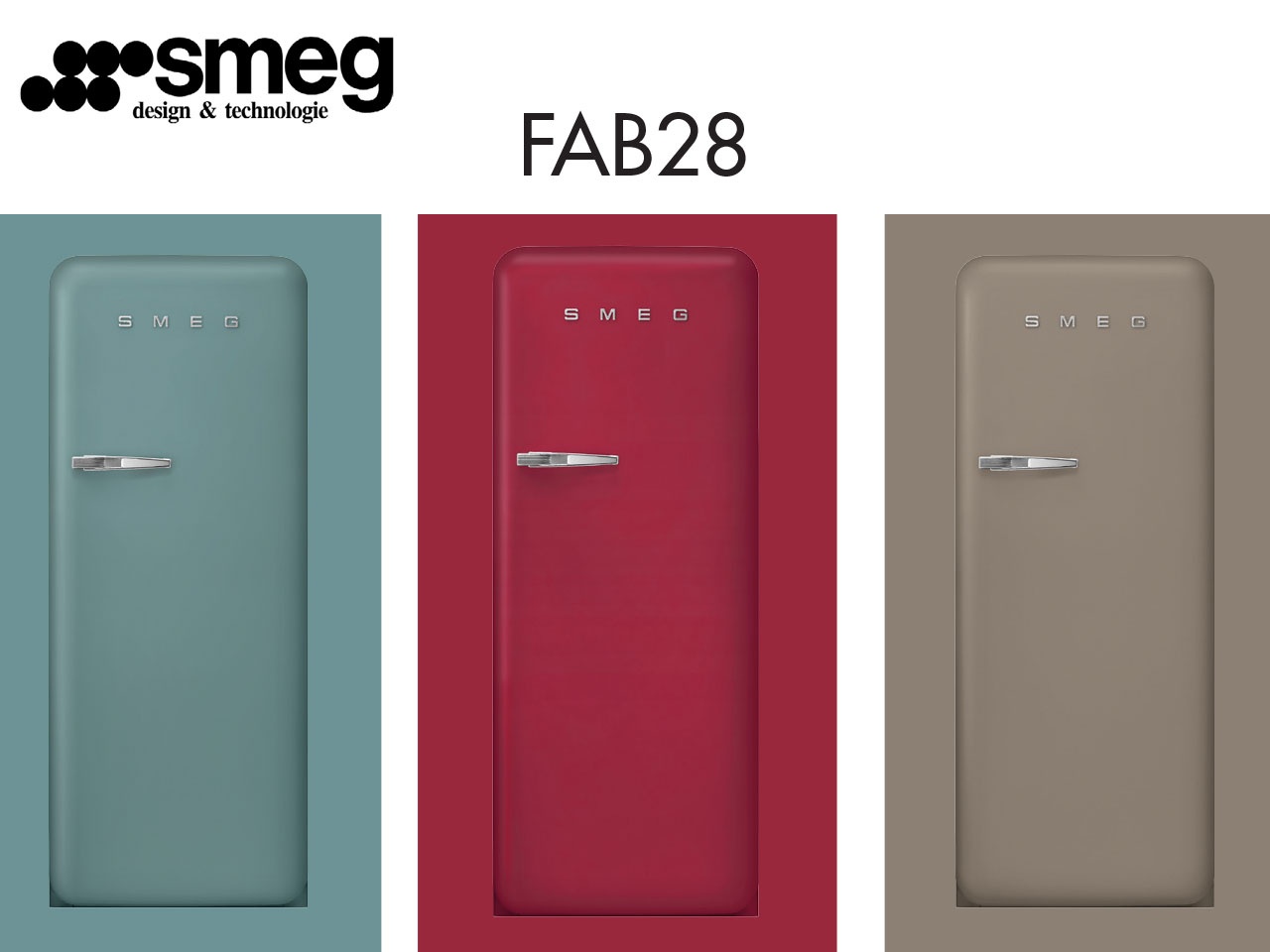 Smeg pare ses réfrigérateurs FAB28 de 3 nouveaux coloris tendances