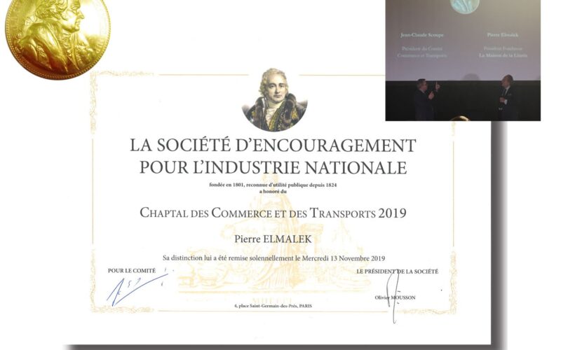 Pierre ELMALEK, Président du Groupe Maison de la Literie, récompensé par le Prix CHAPTAL, Catégorie Commerces et Transports