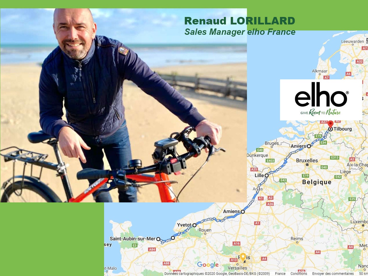 Elho : Laissez la voiture au garage et soutenez le défi de Renaud LORILLARD (Sales Manager Elho France) 