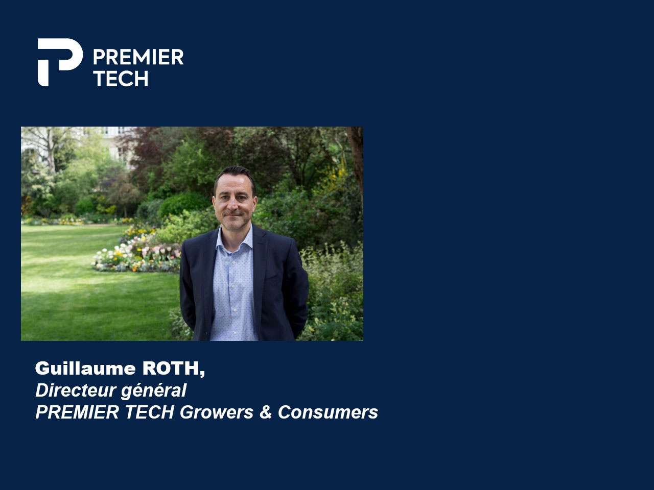 PREMIER TECH annonce la nomination de Guillaume Roth au poste de Directeur Général