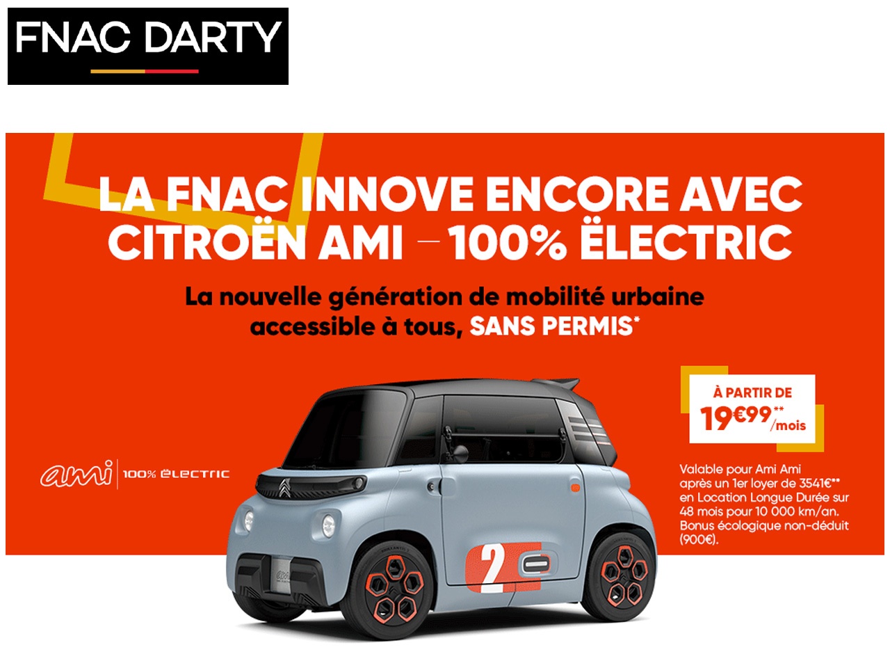 Fnac et Darty présentent Citroën Ami 100% ëlectric à  partir du 15 juin, au sein de 39 magasins en France