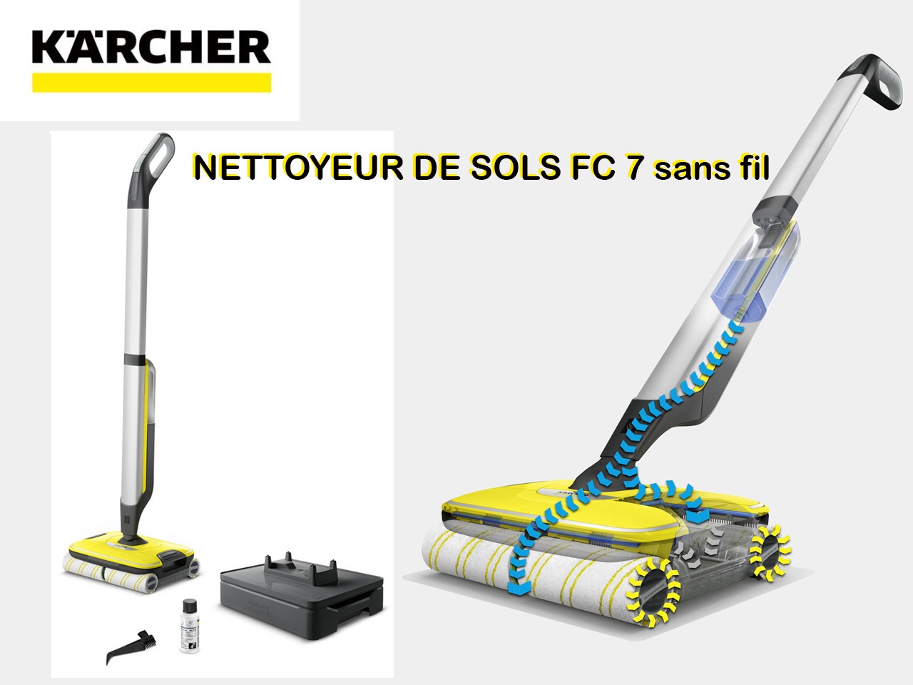 Nettoyeur de sol - sans fil - facile à utiliser et à nettoyer