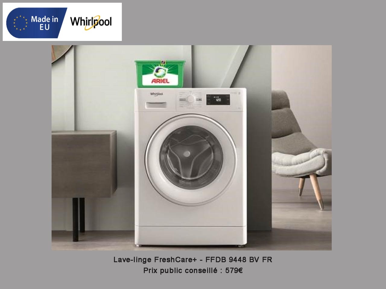 Whirlpool s’associe à Ariel pour promouvoir son nouveau lave-linge FreshCare+