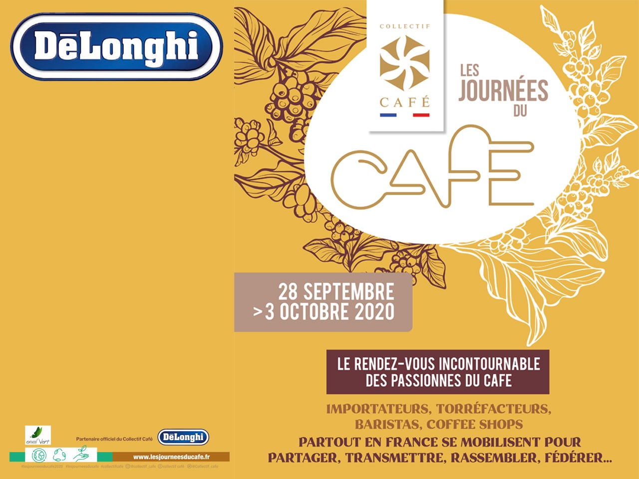 DELONGHI, partenaire officiel du Collectif Café et de l’événement : # LES JOURNÉES DU CAFÉ 2020