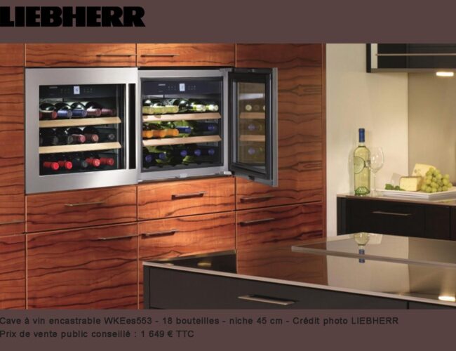Liebherr présente ses caves à vin encastrables, pouvant accueillir une grande variété de formes de bouteilles