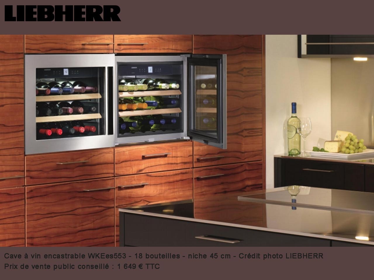 Liebherr présente ses caves à vin encastrables, pouvant accueillir une grande variété de formes de bouteilles