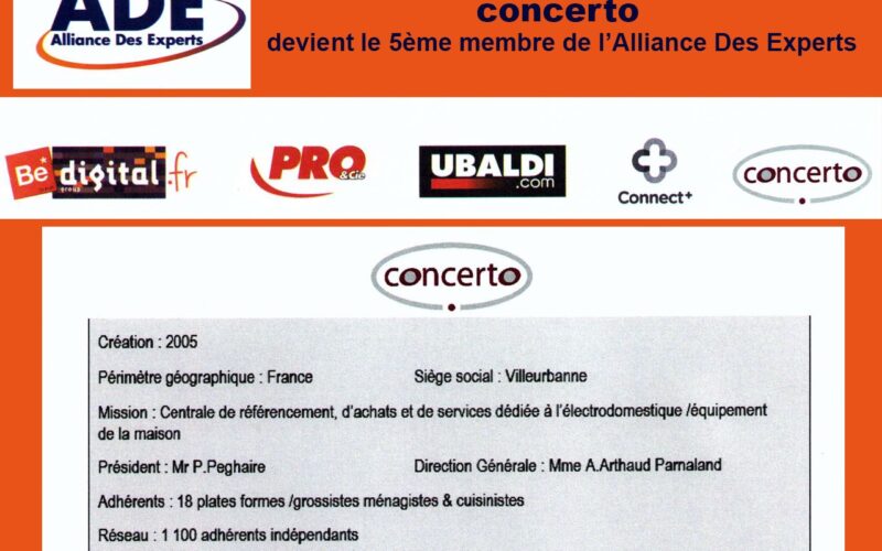 ADE intègre un 5ème membre à l’Alliance avec l’arrivée de Concerto