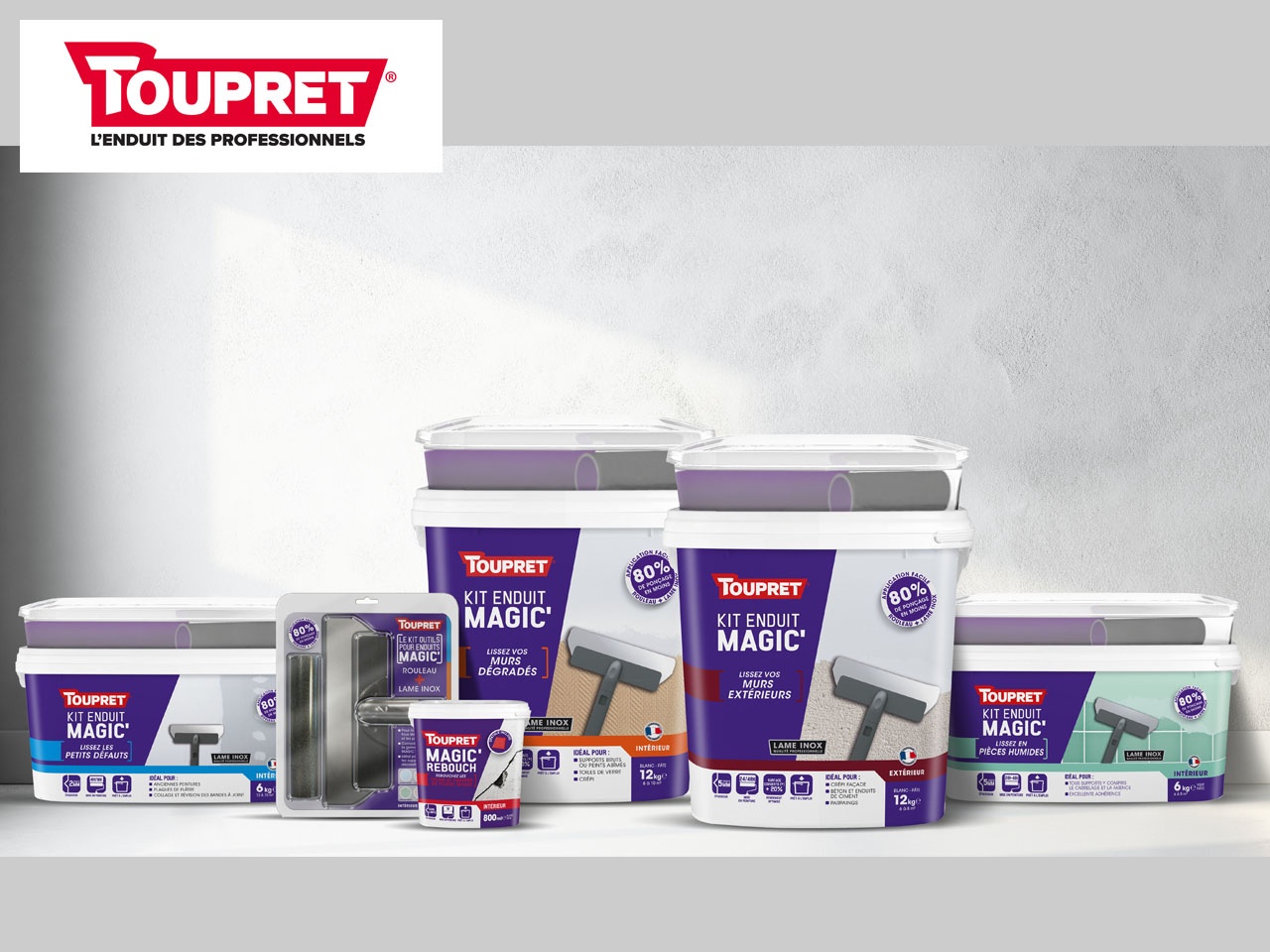 Toupret repense son offre enduisage, avec sa nouvelle gamme « enduits + outils MAGIC' »