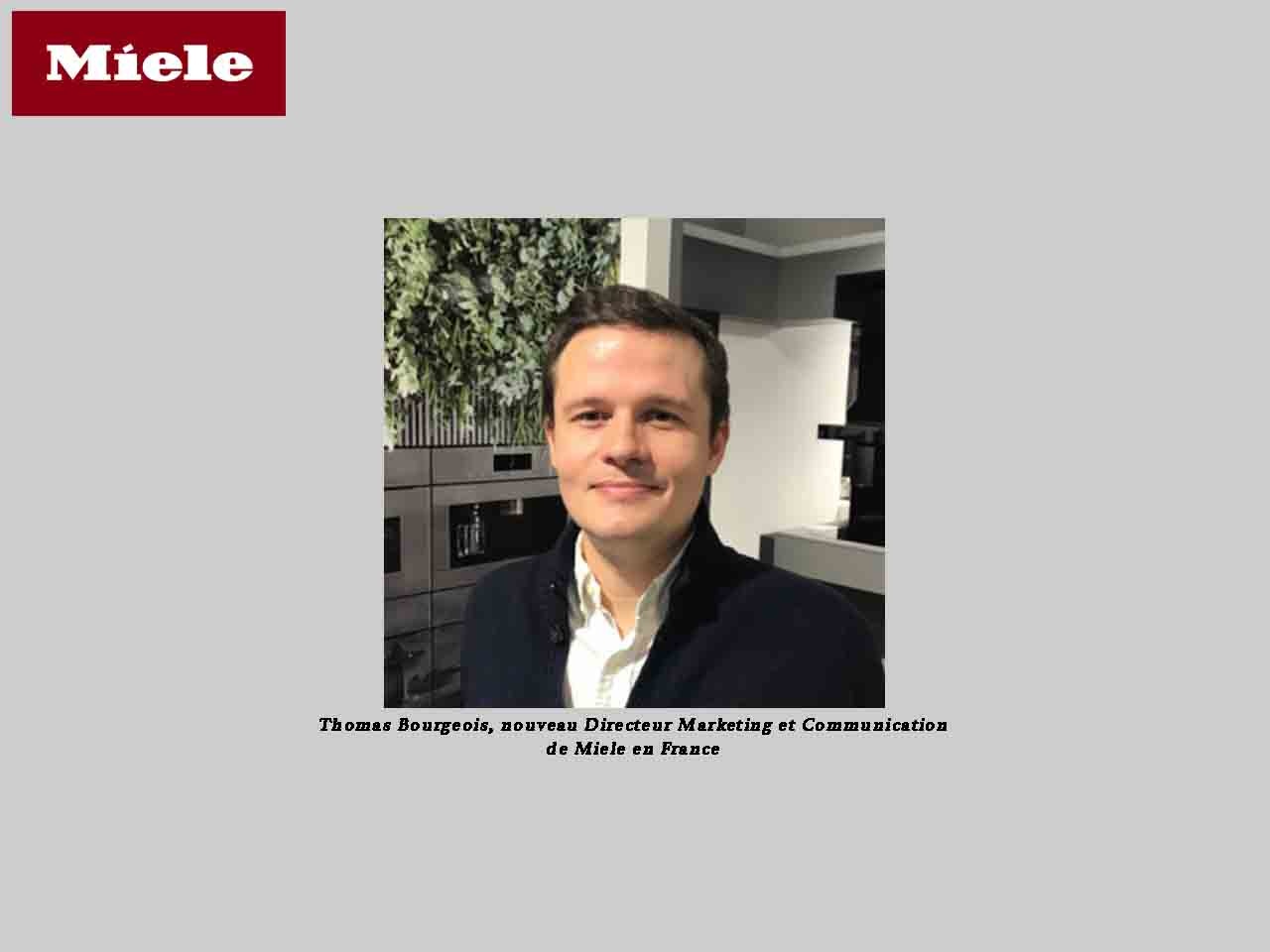 Thomas Bourgeois est nommé Directeur Marketing et Communication de Miele en France