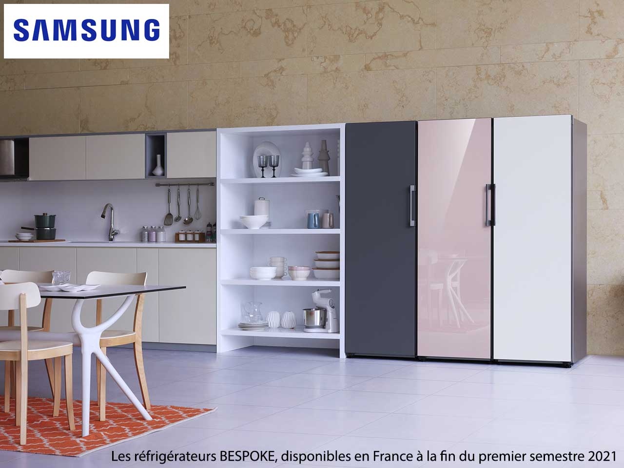 Les réfrigérateurs personnalisables BESPOKE et les modèles 4 portes RF9000 de Samsung arrivent en France