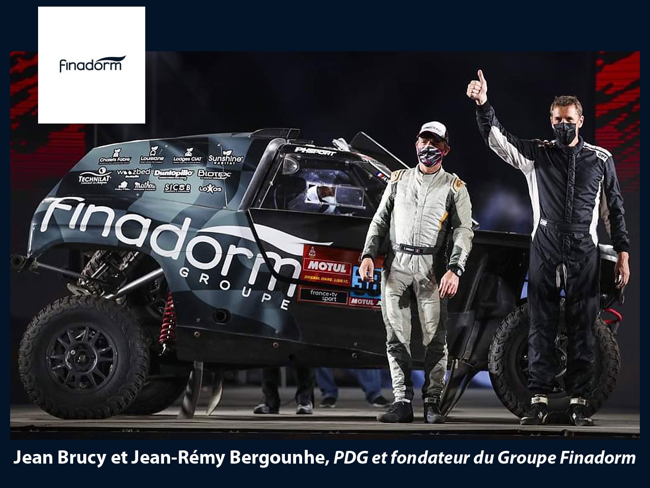 Groupe Finadorm soutien la victoire humaine et sportive de son PDG Jean-Rémy Bergounhe, sur ce 43e Dakar