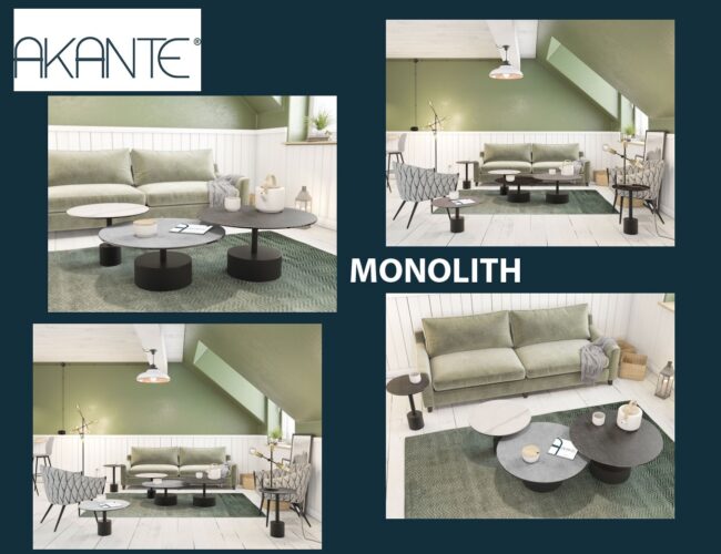 AKANTE présente MONOLITH une collection personnalisable de tables basses et bouts de canapé