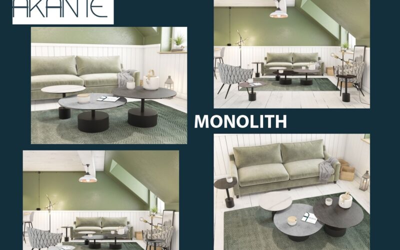 AKANTE présente MONOLITH une collection personnalisable de tables basses et bouts de canapé