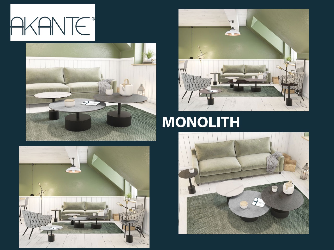AKANTE présente MONOLITH une collection personnalisable de tables basses et bouts de canapé