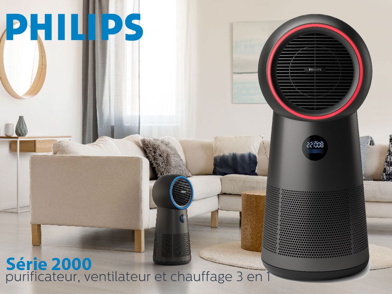 Philips présente un nouveau purificateur d’air Série 2000 3 en 1 (venitlateur et chauffage)
