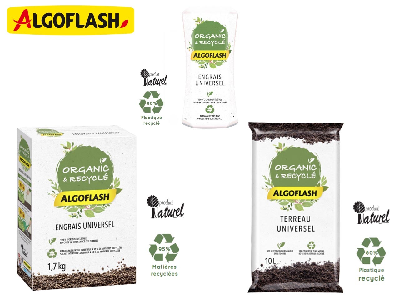 Algoflash présente la gamme Organic & Recyclé et ses nouveaux Engrais liquides