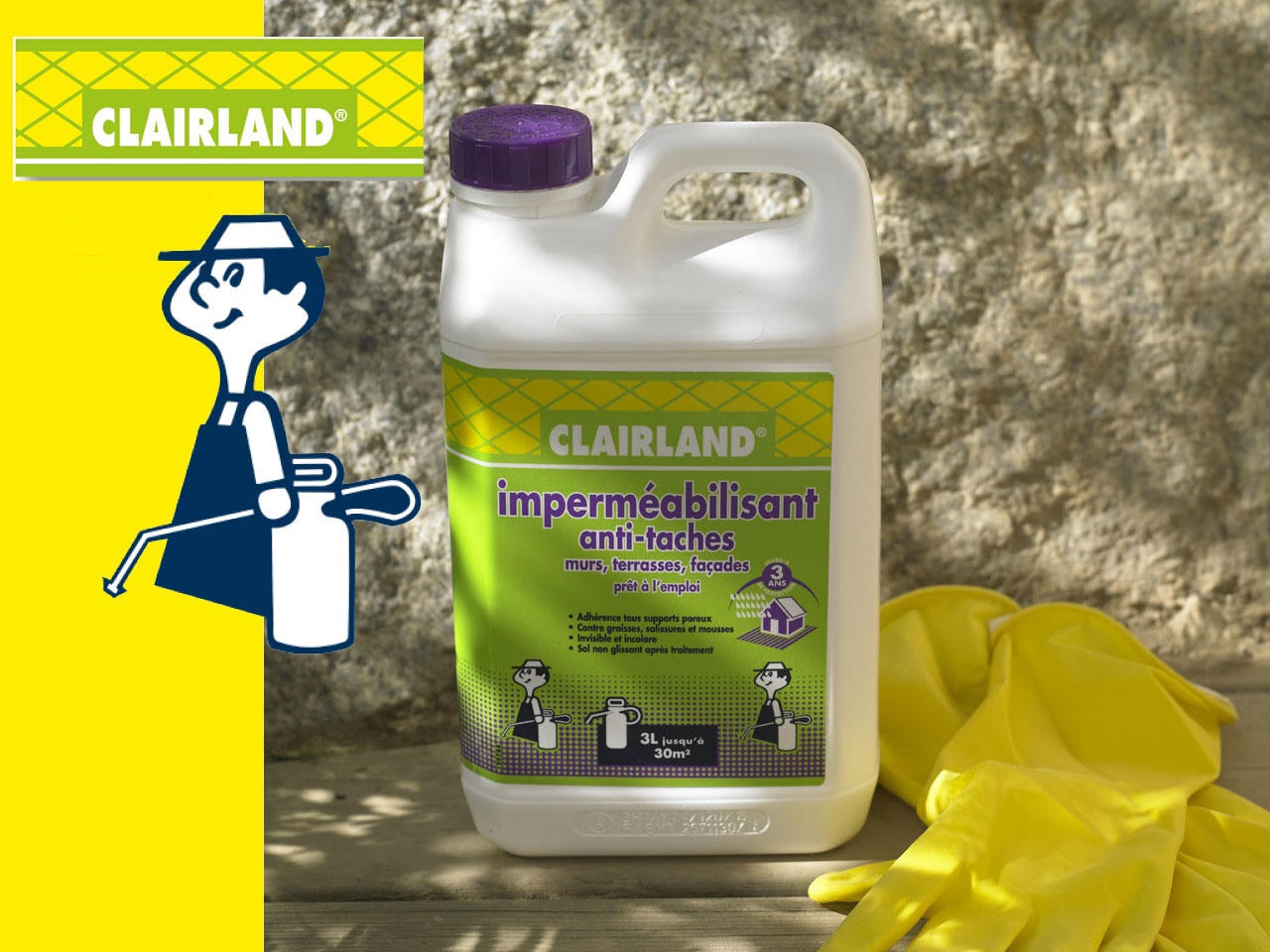 Clairland : un imperméabilisant anti-taches murs, terrasses, façades, pour une protection longue durée !
