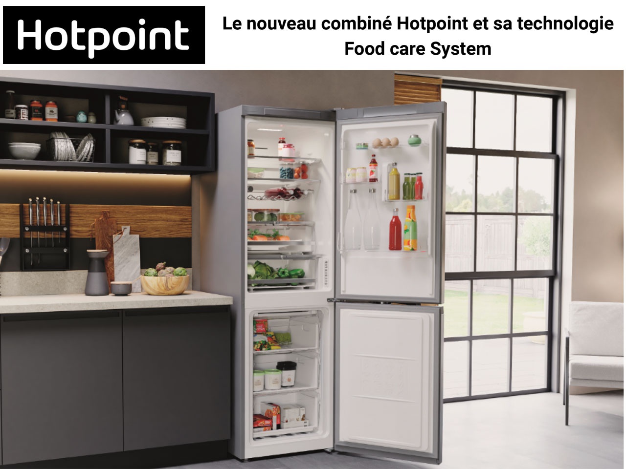 Hotpoint présente son nouveau combiné dotée de sa technologie : Food care system