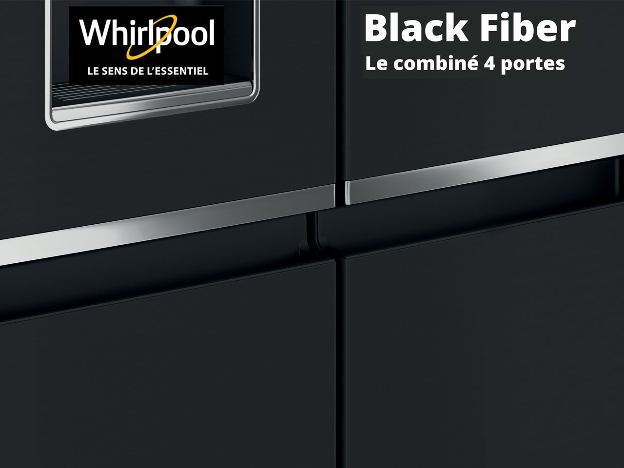 Whirlpool signe avec Black Fiber, un combiné 4 portes au design premium en noir inox mat