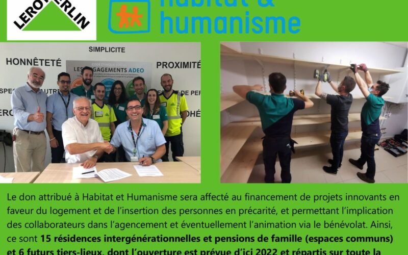 Leroy Merlin France fait un don de 250 000 euros à Habitat et Humanisme
